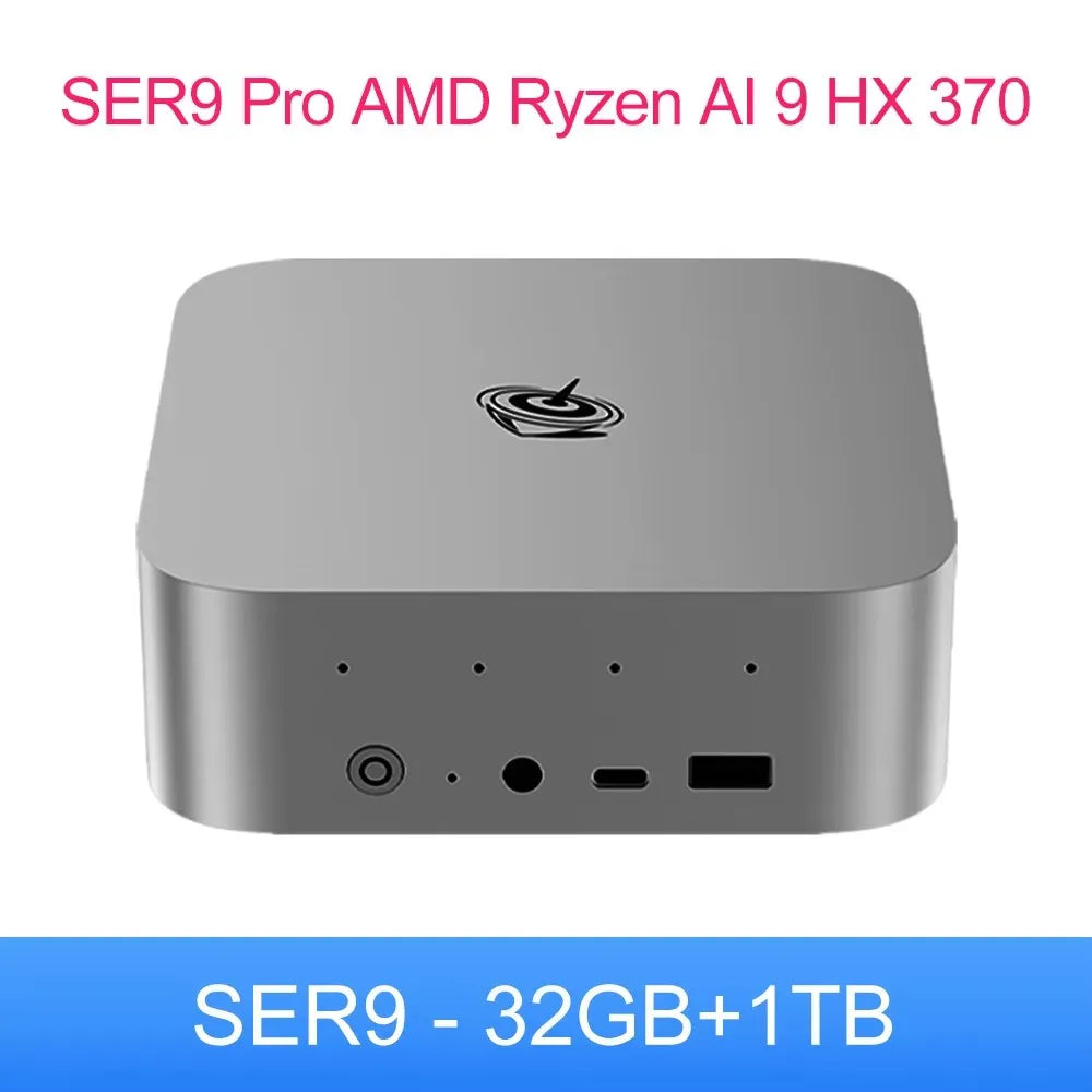 Beelink SER9 PRO Powerful AI Mini PC DDR5 AMD Ryzen AI 9 HX370 Gaming PC Max 64GB 2TB NVME SSD Desktop Computer Windows 11 PRO