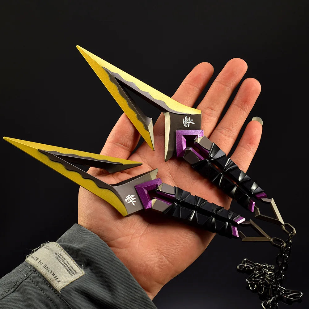 8.6inch Metal Katana Kunai Syuriken Ninja Star Knife Anime Valorant Cosplay Sword Real Size Japanese Katana Samurai Sabre Toy
