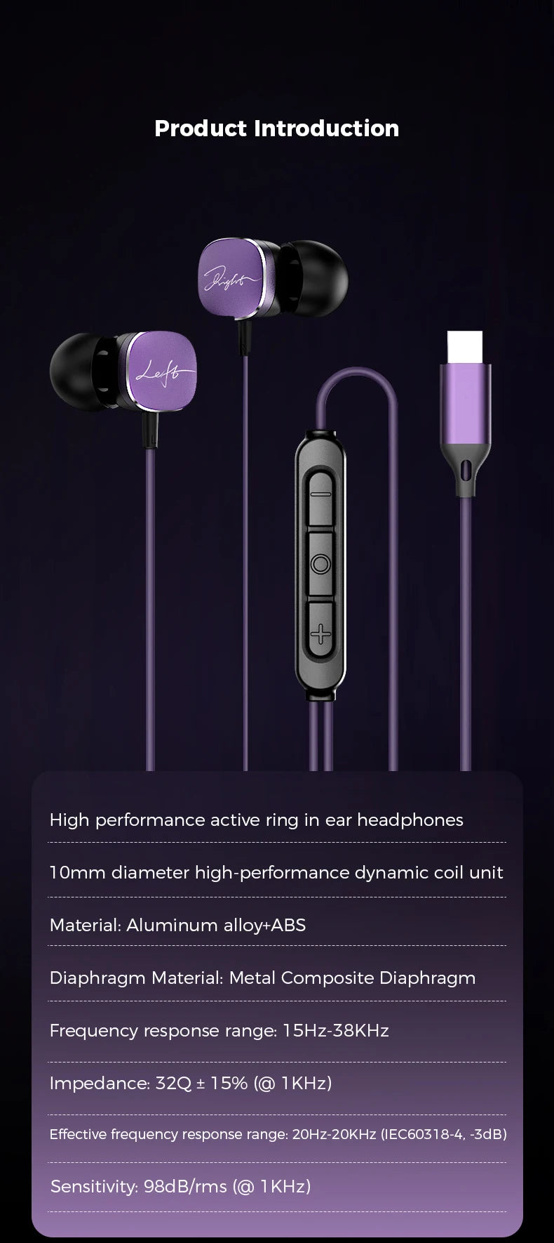 For Samsung Type C Wired Earphones HiFi Bass Surround Sound 3.5mm In-ear Headphones For iPhone 16 Galaxy Ultra S25 S24 Headsets