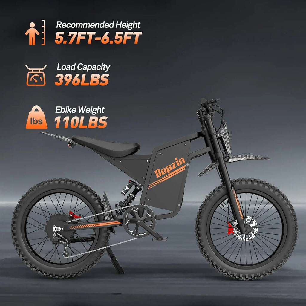Electric Dirt Bike for Adults 45MPH 25" Fat Tire 3000W Electric-Motorcycle 60V 35AH Dual Hydraulic Brakes Full Suspension