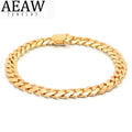 AEAW Miami Cuban Chain Necklace Bracelet 8mm For Men's Solid 10K Gold Punk Necklace Choker Link Chain Hip Hop Jewelry Gift