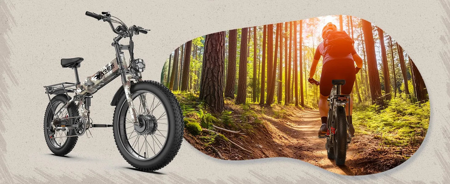 2000W Electric Bike 24" Fat Tire E-bike 32MPH 52V 25Ah Ebike for Adults
