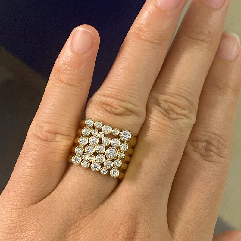 Ruif Customization Special Design 9k Gold Moissanite Rings  for Woman and Men  Jewelry High Quality Party Wedding Gift