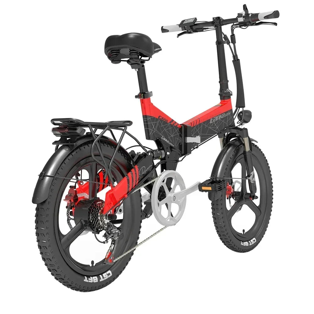 Electric Bicycle LANKELEISI G650motor 500w battery 48v12.8ah mini Folding e-bike urban leisure 20inch shock absorption E-bike