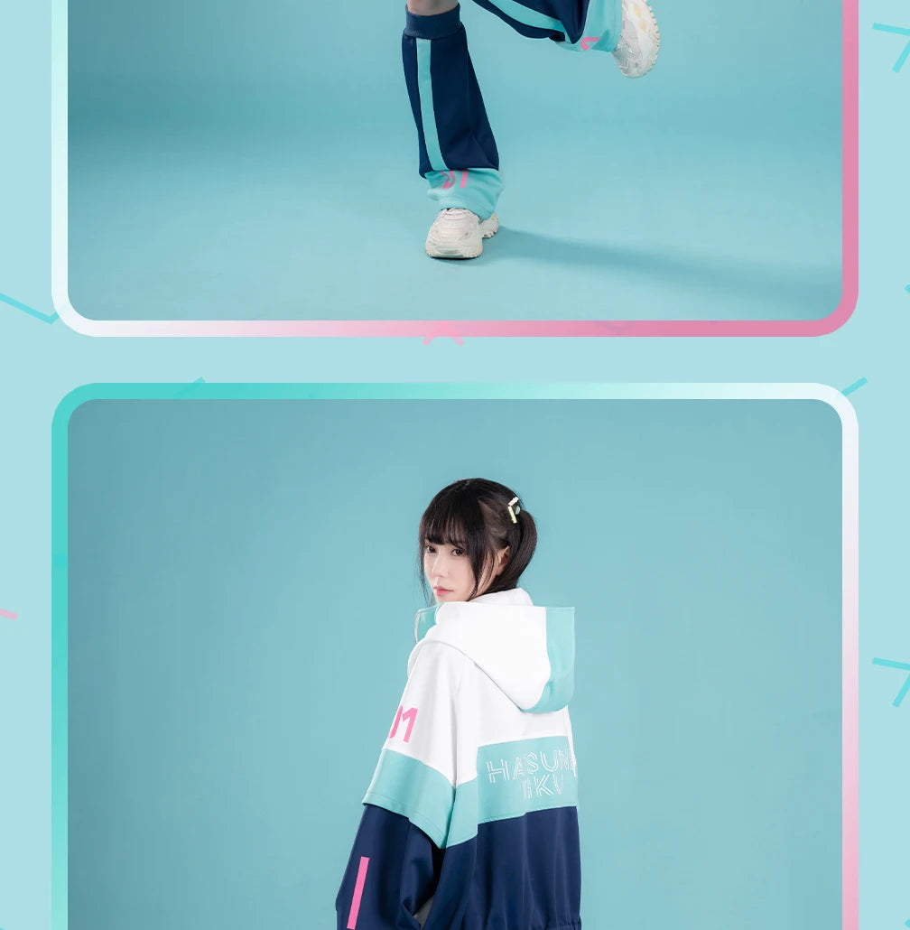 Moeyu Anime Coat for Men Miku Cosplay Windbreaker Jacket Hooded Jackets Women Clothing Costume Casual Outwear Zipper Sportswear