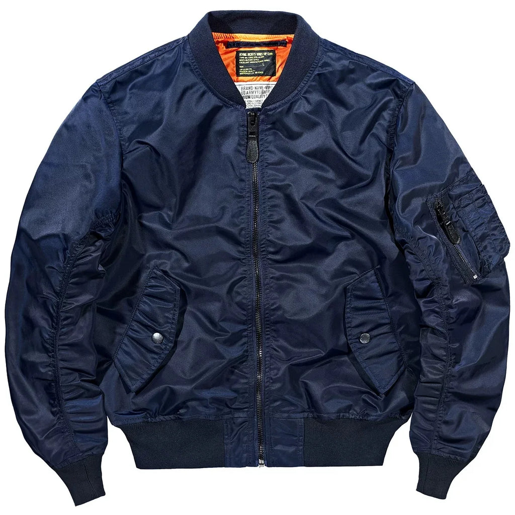 High-Quality Bomber Jacket for Men Casual Classic Fit Leather Jacket for Spring Autumn Winter