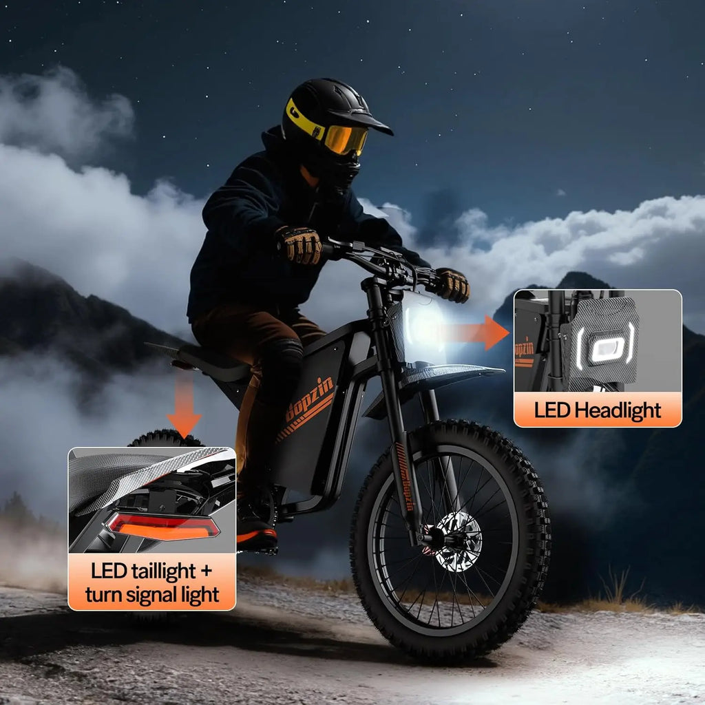Electric Dirt Bike for Adults 45MPH 25" Fat Tire 3000W Electric-Motorcycle 60V 35AH Dual Hydraulic Brakes Full Suspension