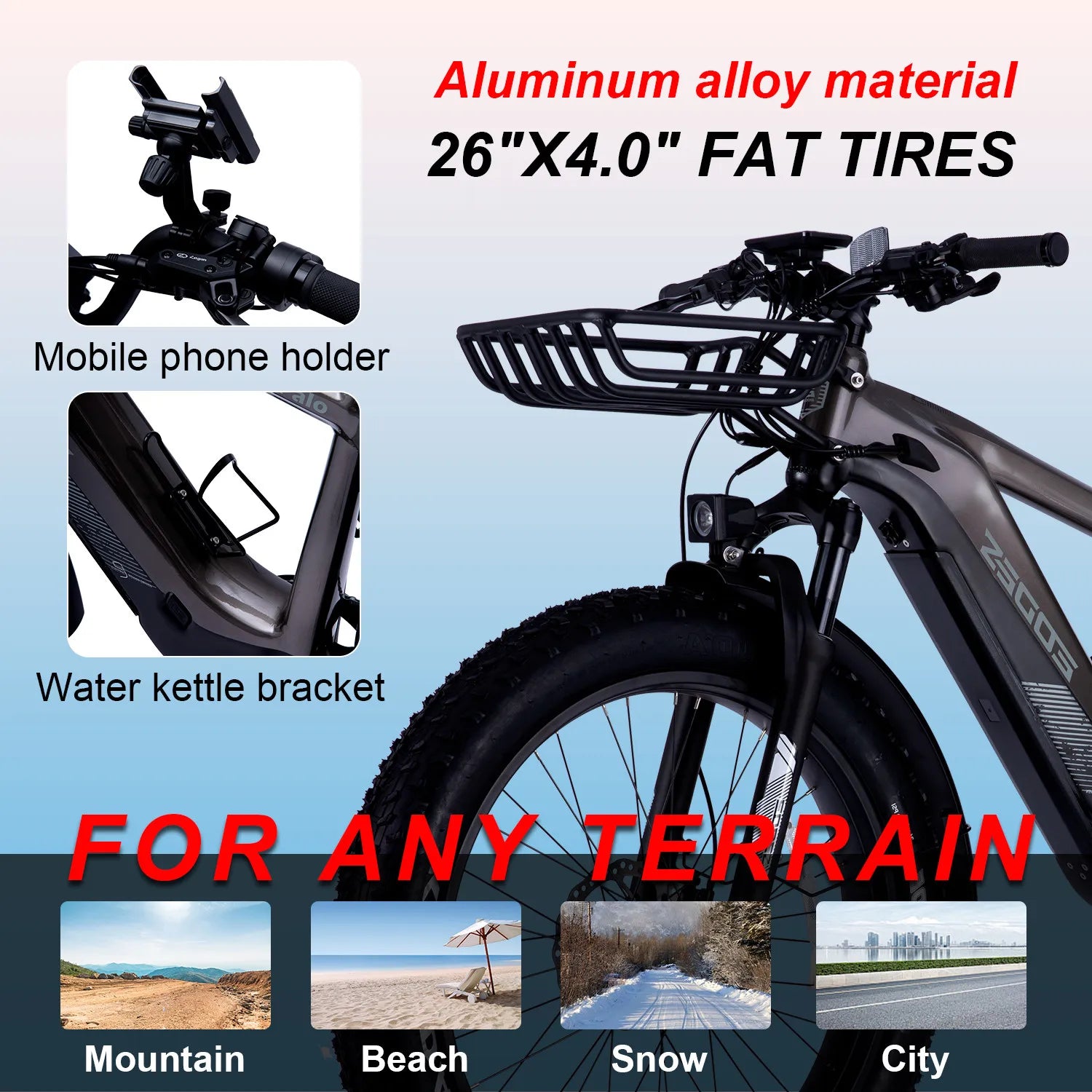 26" MOUNTAIN-ELECTRIC BIKE 750W 52V 17AH UP TO 32KM/H E-BIKE & Torque sensor