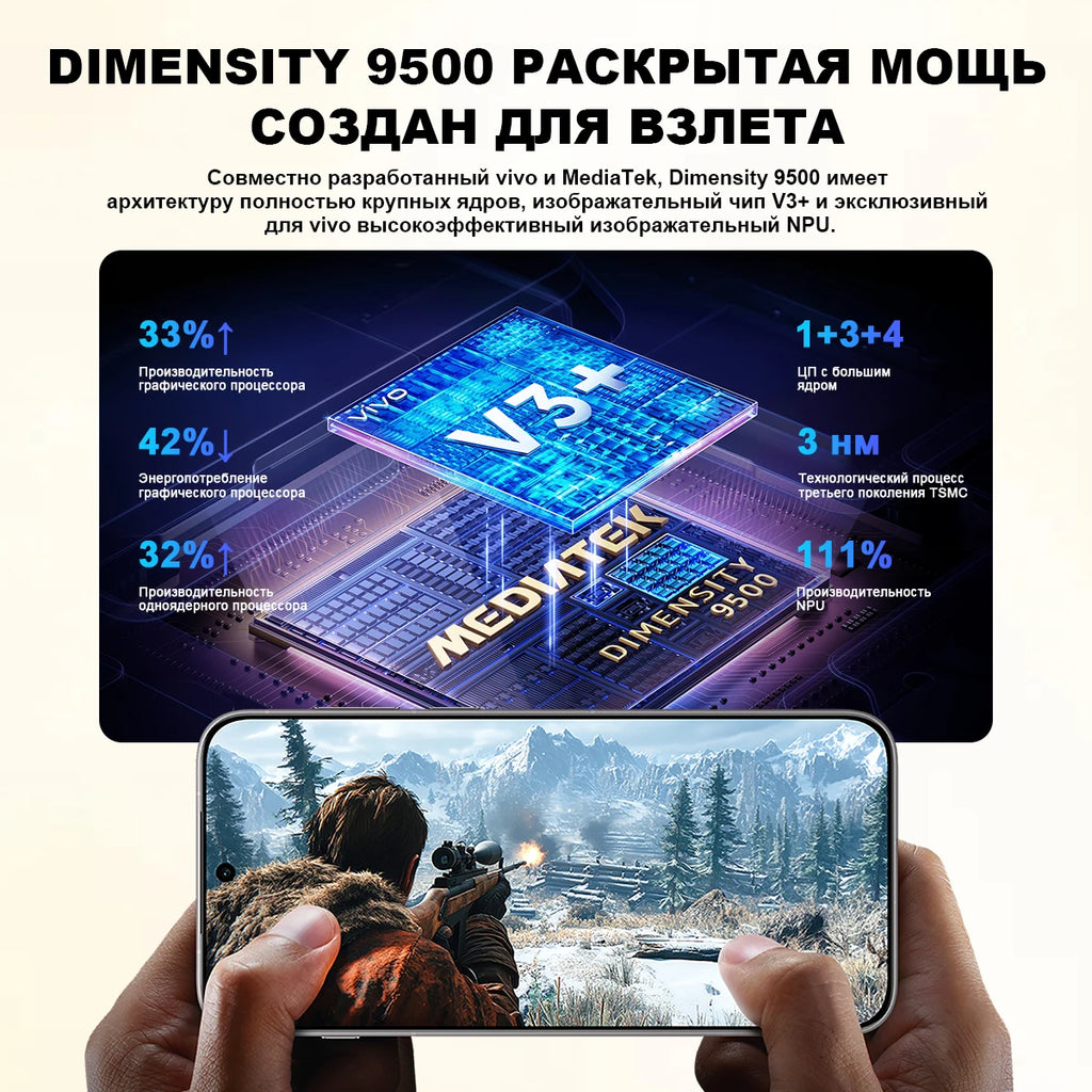 Chinese Version Vivo X300 Pro 5G Smartphone MediaTek Dimensity 9500 6.78'' 120Hz LTPO AMOLED Display 6510mAh 90W SuperCharge NFC