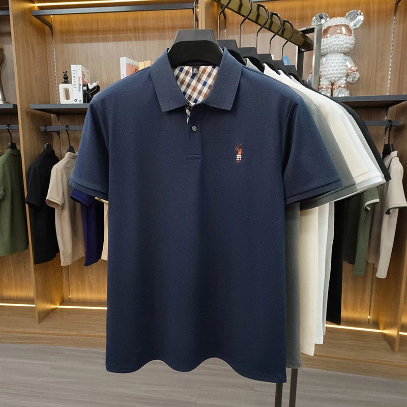 Designer luxury brand short sleeve polo shirt men summer trend striped hot selling Paul embroidery business casual golf T-shirt