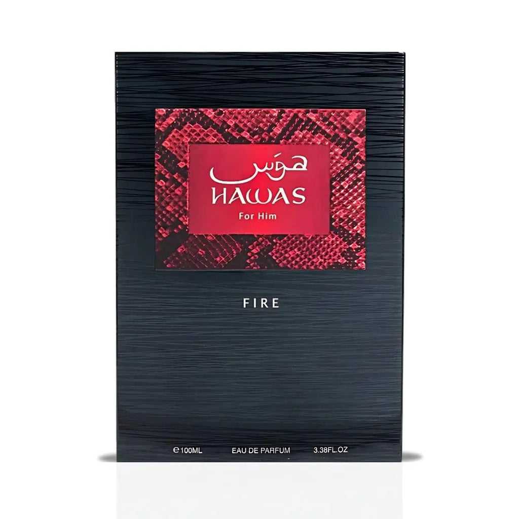 RASASI Hawas Fire Eau De Parfum Spray 100ml (3.4oz) - Bold and Long-Lasting Arabic Perfume with Fiery Essence