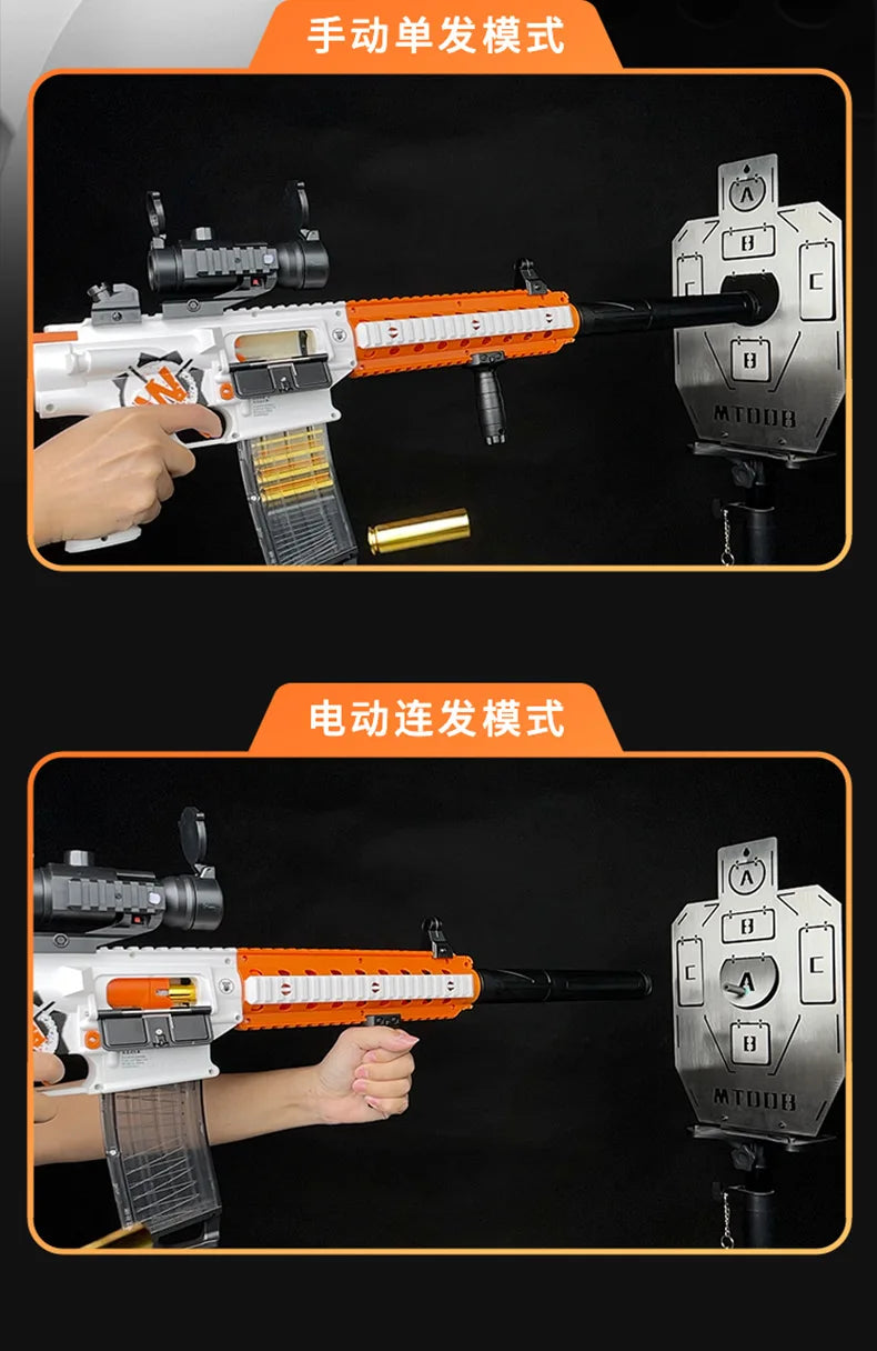 Children's Electric Continuous Firing Hand Automatic Throwing Shell M416 Soft Bullet Gun Can Fire Soft Bullet Gun Model Toy Gun