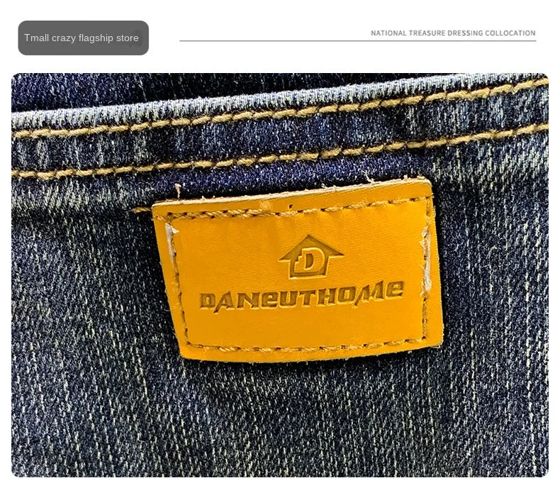 Spring and Autumn Retro Blue Japanese Street Harem Jeans Men's Loose plus Size Wide Legs Daddy Pants Trendy All-Matching Casual