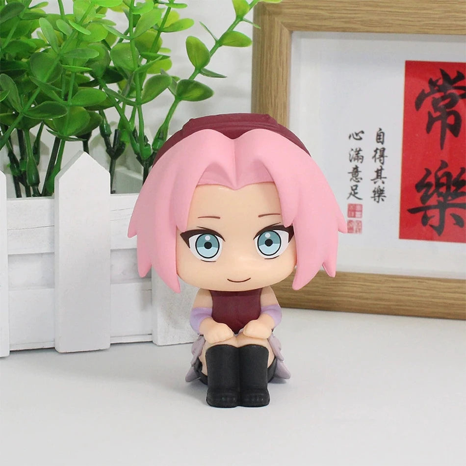 HOT Naruto Anime Figure Naruto Kakashi Action Figure Q Version Kawaii Sasuke Itachi Figurine Car Decoration Collection Model Toy