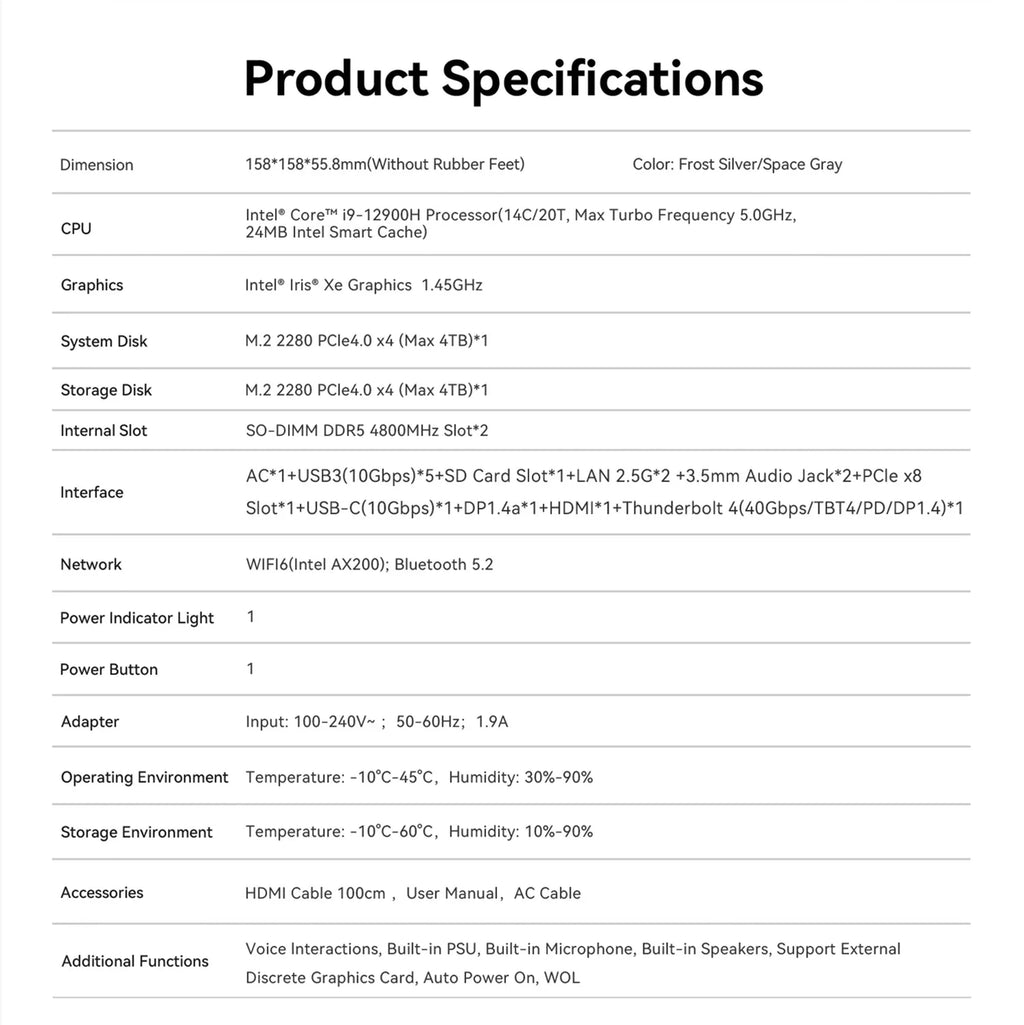 Best Selling GTi 12 Core i9 12900H 12900HK Mini Computer Host