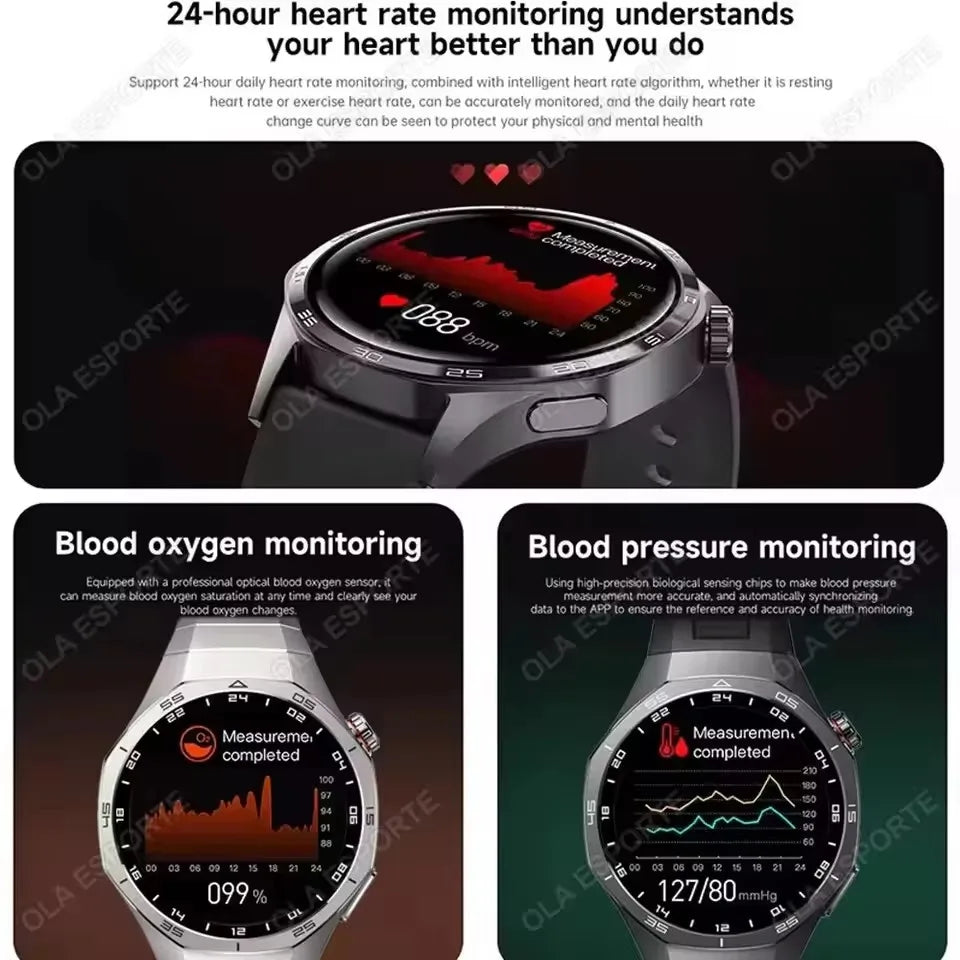 2026 New Watch 5 Pro GPS Track Smart Watch Men 360*360 AMOLED Screen NFC BT Call Waterproof Health Monitor Man Smartwatches IOS