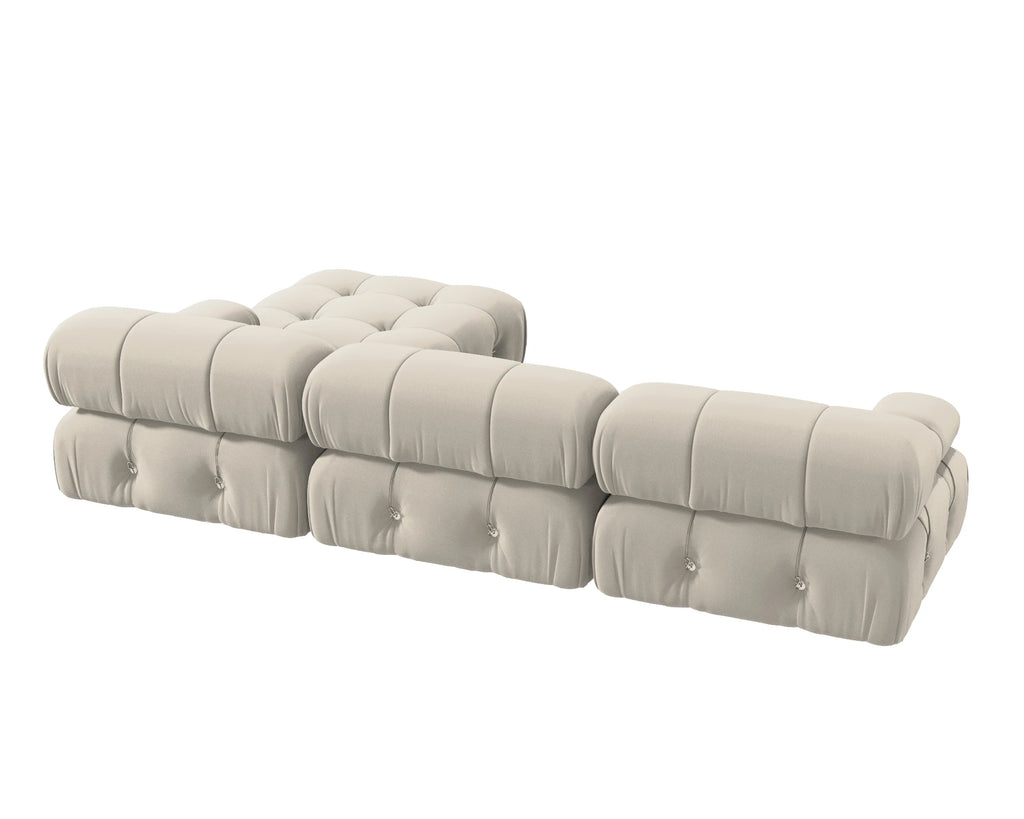 Sdorens Sectional Sofa Living Room Sofas L-Shaped Velvet Couch with Reversible Ottoman Convertible Modern Design Couch Sofa