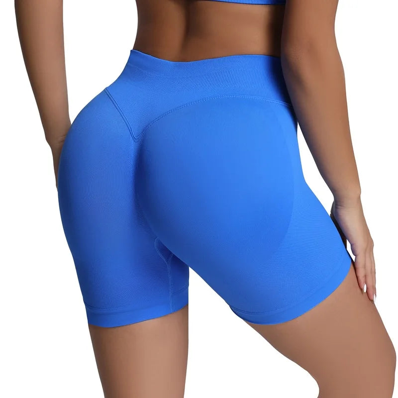 HISTELLO Impact Gym Shorts Women Sports Shorts Scrunch Butt Fitness Biker Short Workout Yoga Leggings Running Seamless Leggings
