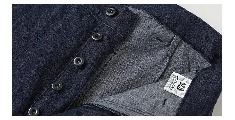 Rugged Bronson 40s USN Selvedge Denim Work Pants High Waist Wide Leg Men's Jeans