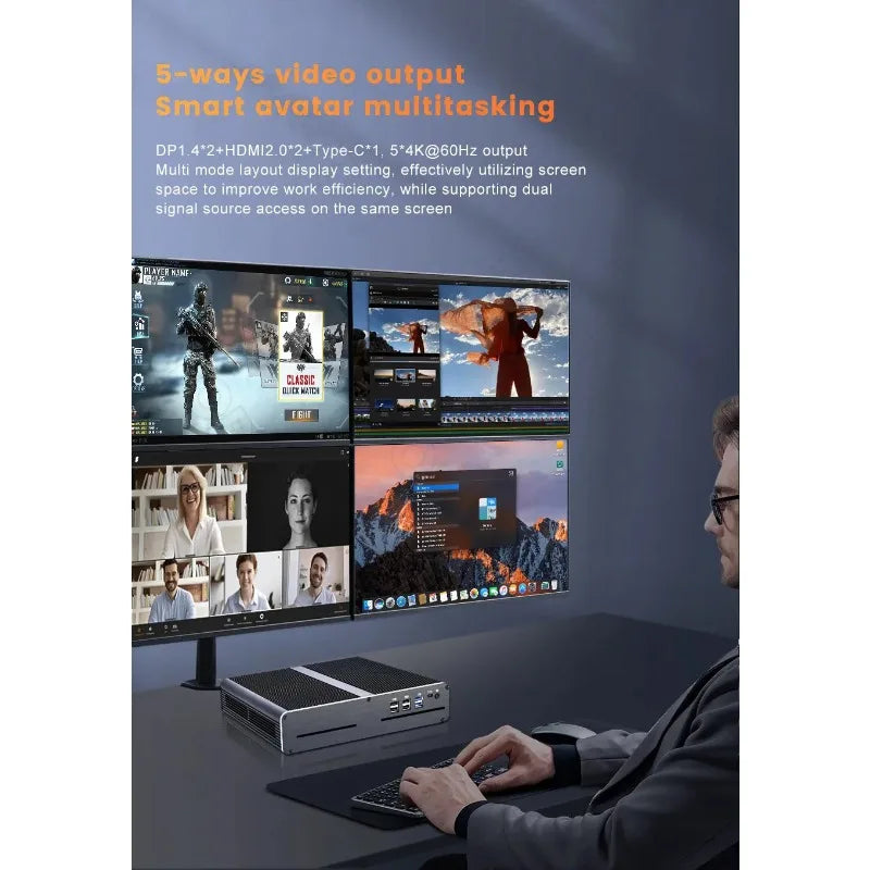 Desktop mini computer host full set of 13th generation i7/i9 high-end i5 e-sports game book