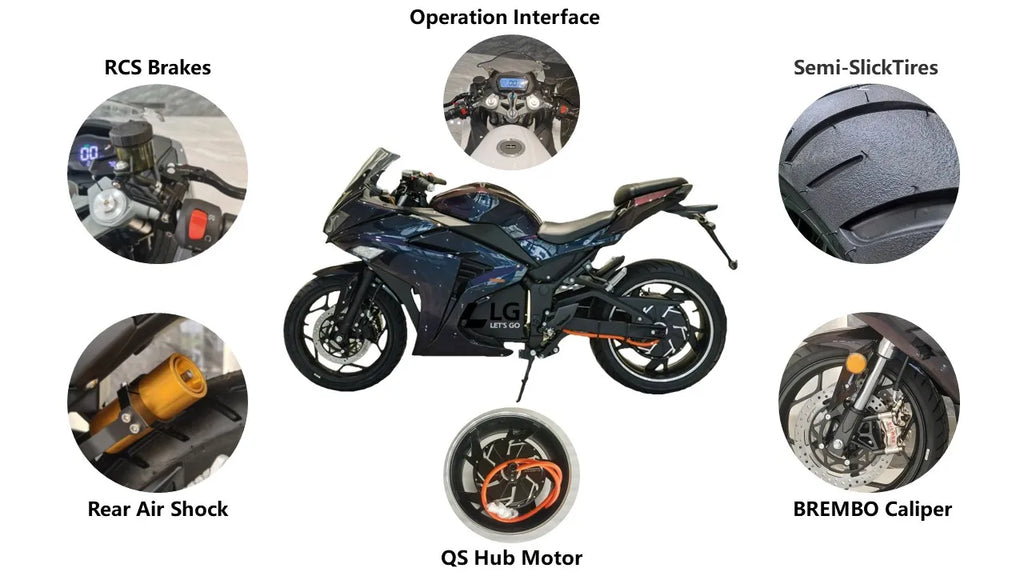 Luyuan 2026 Hot Selling Electric Motorcycle R3 10000W Racing Electric Whole Motorcycle For Adults
