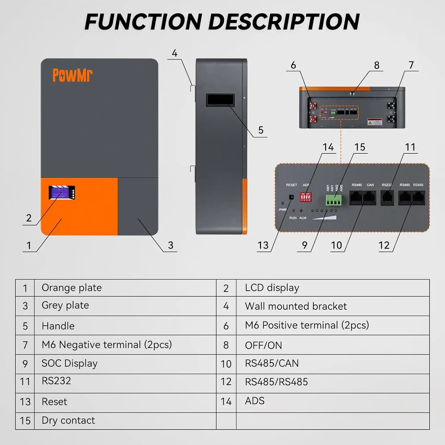 PowMr Powerwall 48V 200AH 100AH LiFePO4 Battery 10KWH 5KWH Energy Solar Lithium Battery 6000+ Cycle CAN BMS Up to 16 in Parallel