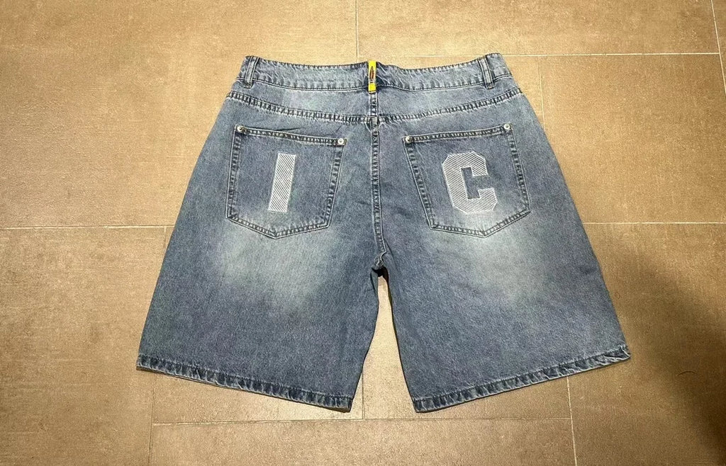 Top Quality Classic Printed Mens Casual Jeans Shorts Zipper Loose Fit Capri Men Denim Shorts Pants