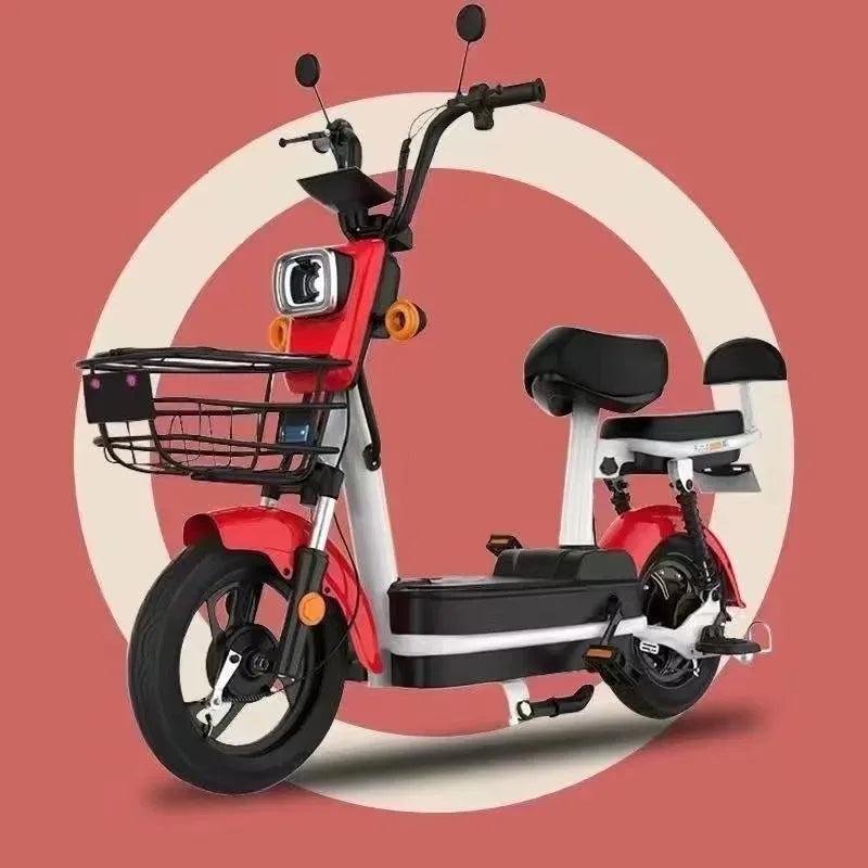 High-end 48V 350W Electric Bicycle For Adults Smart Digital Brushless Motor Rear Hub Carbon Steel Frame 3-Speed City Bike