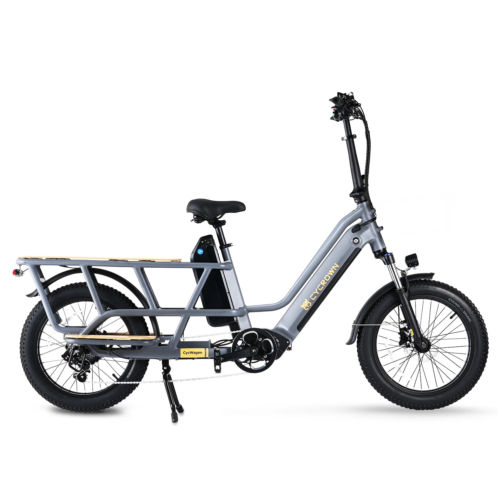 Electric Cargo Bike For Adults CYCROWN 20x3" 1000W Motor Top Speed 28Mph City E-Bike 48V 25AH Max Range 120Miles Load 400Ibs