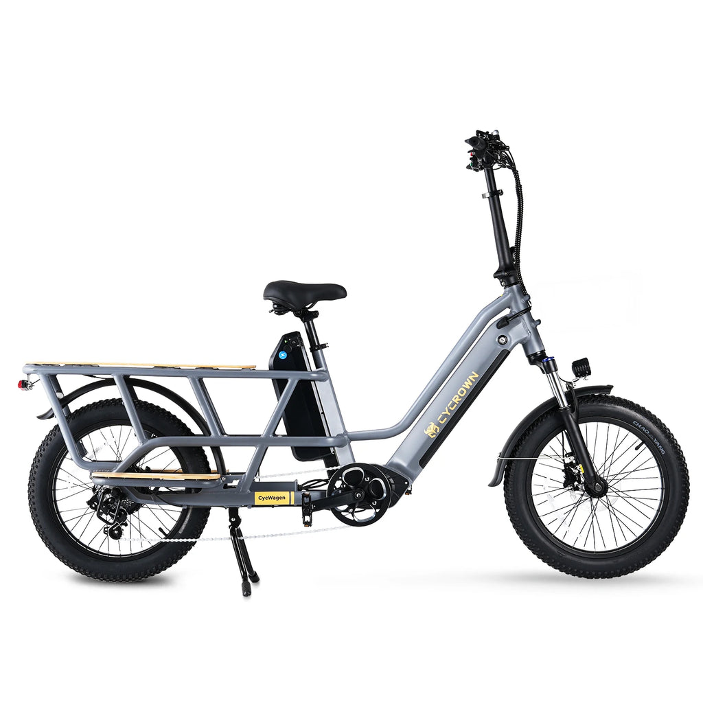 Electric Cargo Bike For Adults CYCROWN 20x3" 1000W Motor Top Speed 28Mph City E-Bike 48V 25AH Max Range 120Miles Load 400Ibs