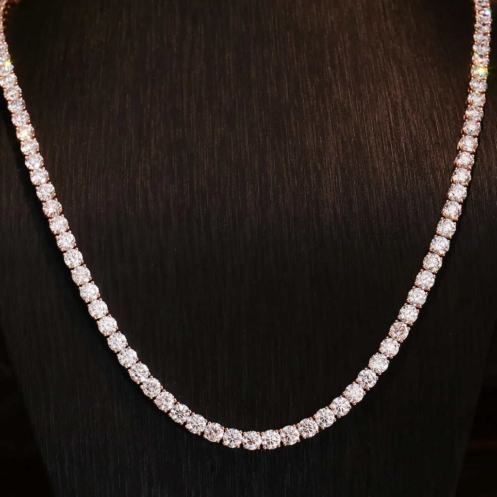 Provence Tennis Necklace 55cm 14K Rose Gold 3.5mm DEF/VS Lab Diamonds for Women Men party Fine Jewelry hip hop Necklace Custom