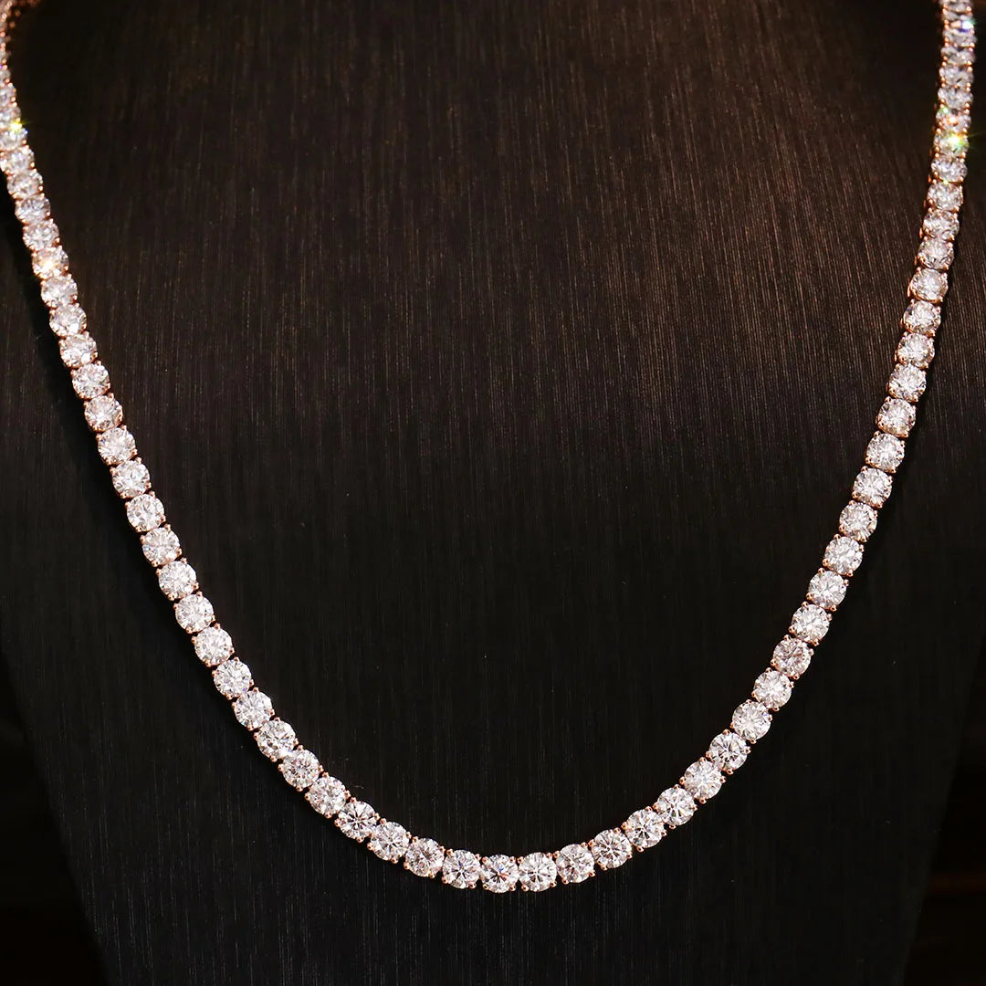 Provence Tennis Necklace 55cm 14K Rose Gold 3.5mm DEF/VS Lab Diamonds for Women Men party Fine Jewelry hip hop Necklace Custom