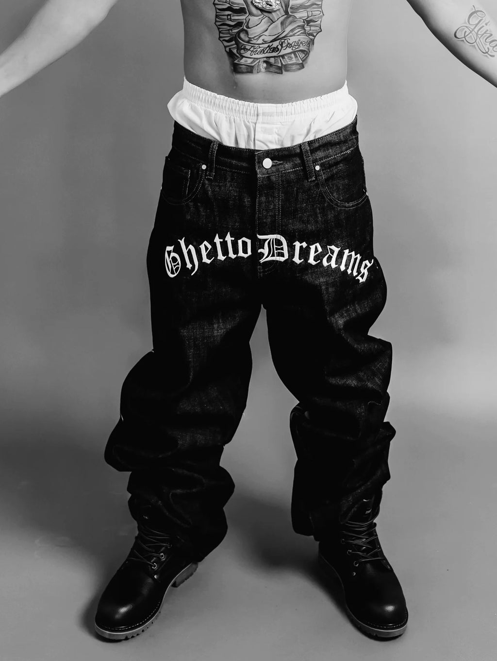 American retro god print jeans men women y2k gothic skateboard pants streetwear harajuku hip hop watermark loose slouchy jeans