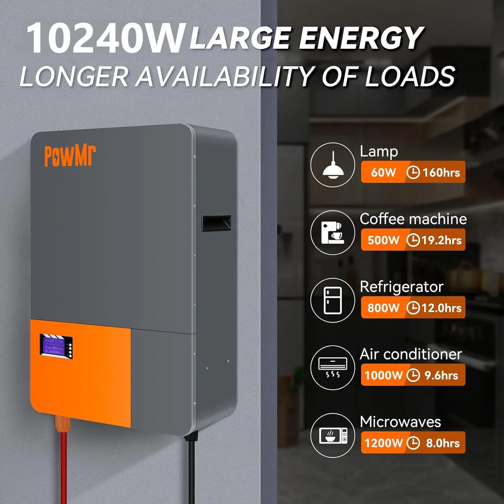 PowMr Powerwall 48V 200AH 100AH LiFePO4 Battery 10KWH 5KWH Energy Solar Lithium Battery 6000+ Cycle CAN BMS Up to 16 in Parallel