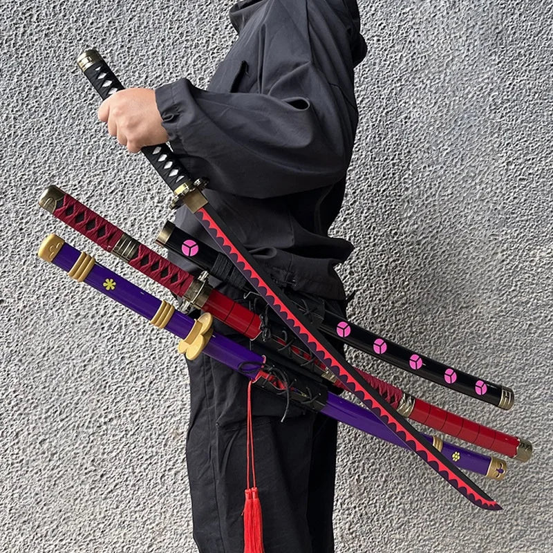 40incn Roronoa Zoro Katana Ninja Knife Sword Anime Cosplay Costume Zoro Real Size Japanese Katana Original Samurai Sabre Gift