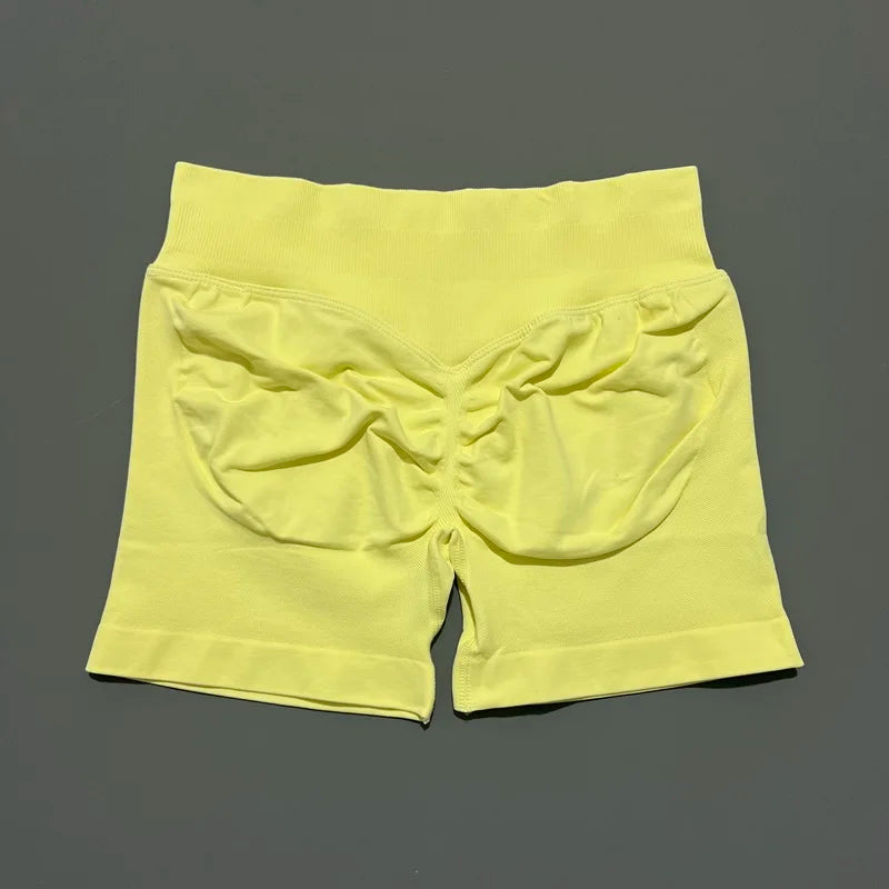 HISTELLO Impact Gym Shorts Women Sports Shorts Scrunch Butt Fitness Biker Short Workout Yoga Leggings Running Seamless Leggings