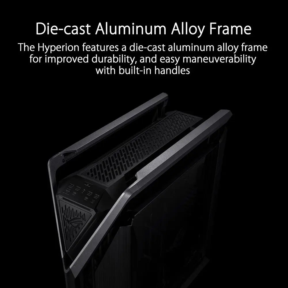 ROG Hyperion GR701 EATX ull-Tower Gaming Case, High Airlow Design, Tool-ree Side Panels, Pre-Installed 4x140mm ans, Supports 420