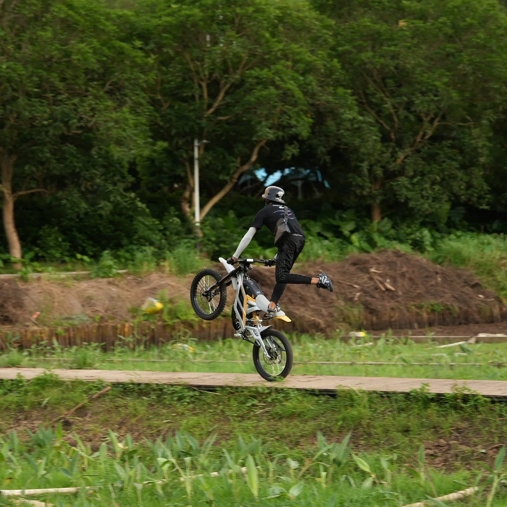 All-Terrain High-Speed Electric Dirtbike With 10000W Central Motor Full Suspension Aluminum Alloy Frame Lithium Battery