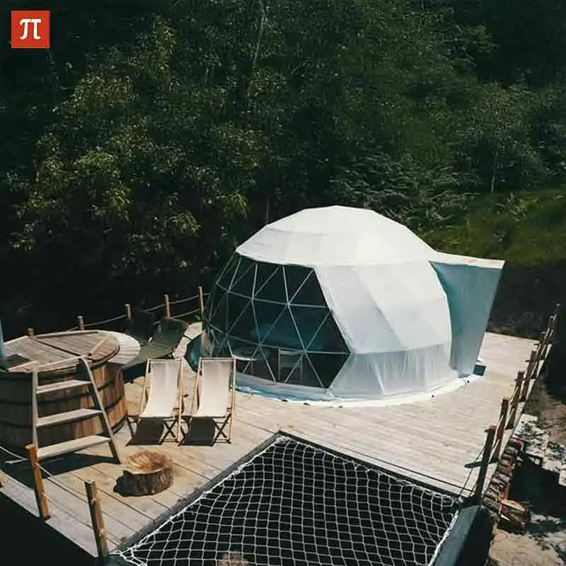 Luxury Glamping Round Outdoor Geodesic Dome Transparent Starry Sky Luxury Hotel Dome Leisure nd Resort Resort Vacation