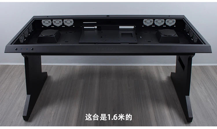 btooer Computer Case All-in-One Desk Cool Sci-fi Water Cooling Irregular Built-in Fully Transparent Large Case E-sports