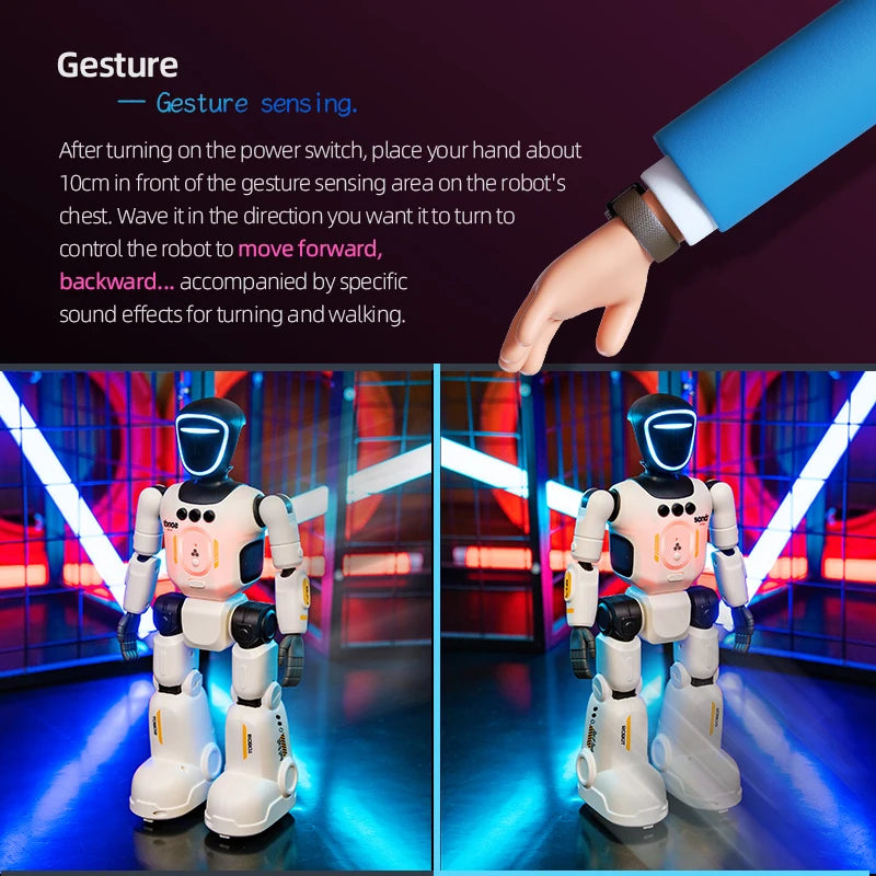 Smart Programming Humanoid Gesture Sensing Remote Control Robot 2.4G Joint Mobility Breathing Light Recording Function RC Robot