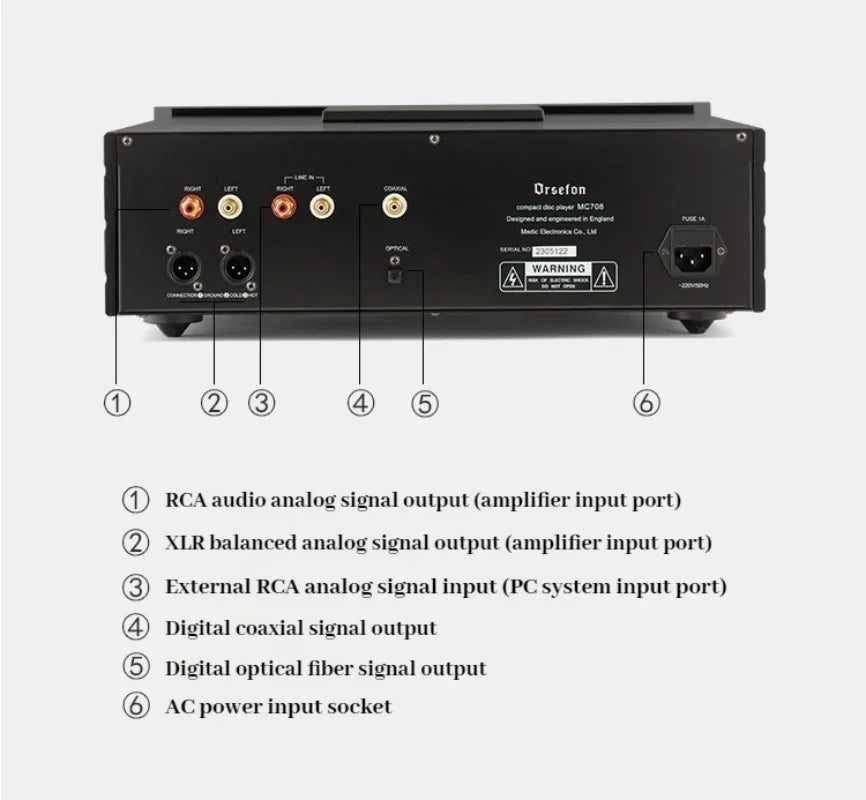 1:1 Clone Mcintosh MC708 CD Player Pure Bile Vacuum Tube 12AX7 HiFi PCM1794 Lossless Dual Decoding RCA/XLR Output