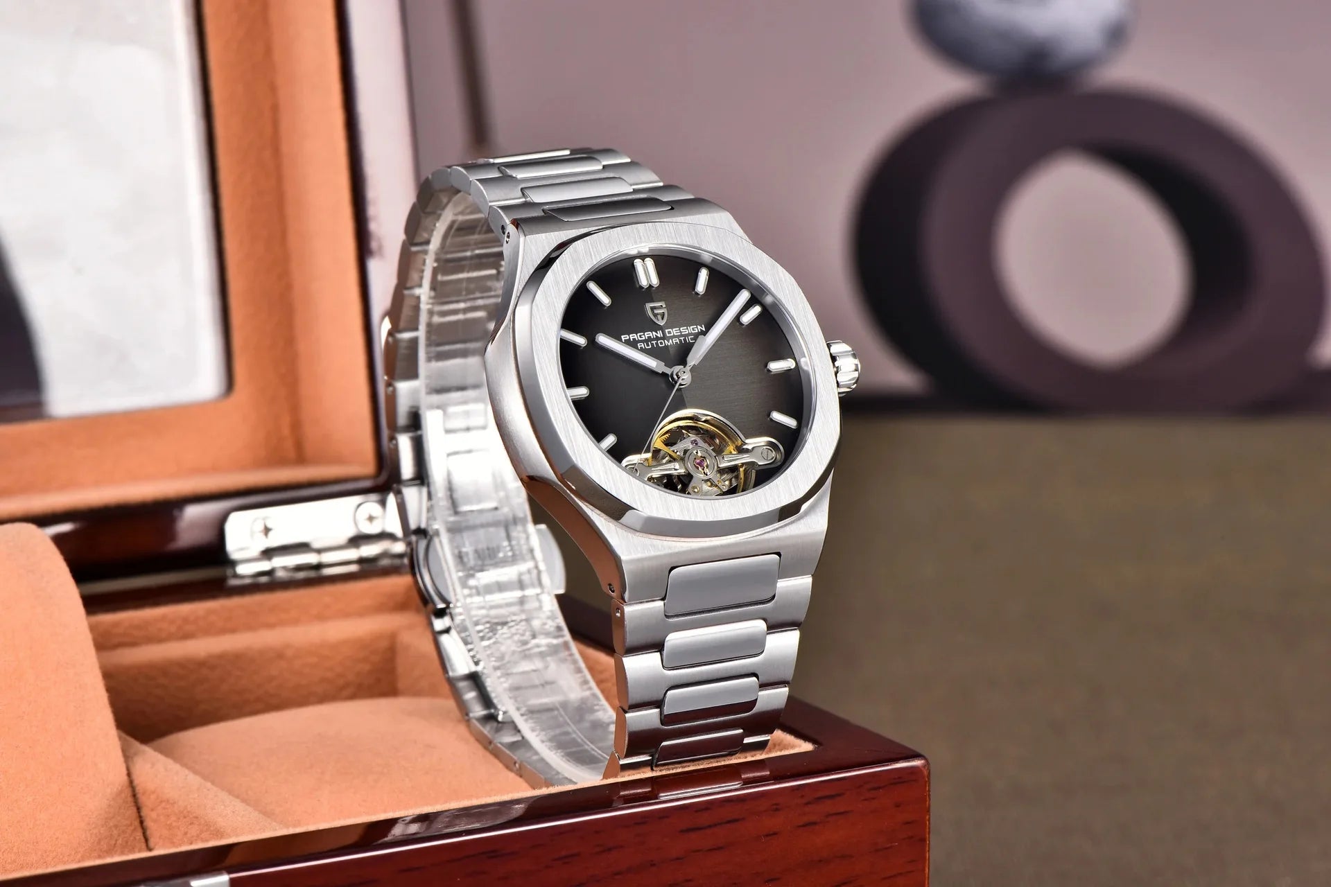 PAGANI DESIGN PD-YS025 New Automatic Men's Watch Full Stainless Steel Mechanical Wrist Watch for Men, Sapphire Dial Glass
