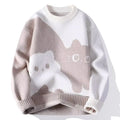 Men Winter Oversized Warm Sweater M-6XL Japannese Cartoon Anime Knitted Sweater Hip Hop Quite Pullover Women Home Fashion Top