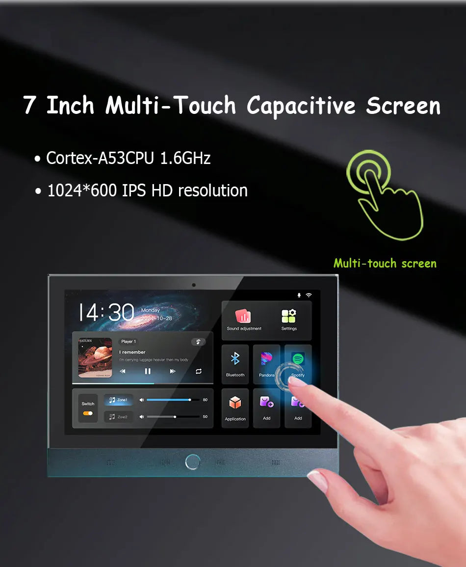 Karaoke WiFi Bluetooth 7 inch Screen Wall Amplifier Android Amp Smart Home Theater Sound System Mini Ceiling Speaker Residential