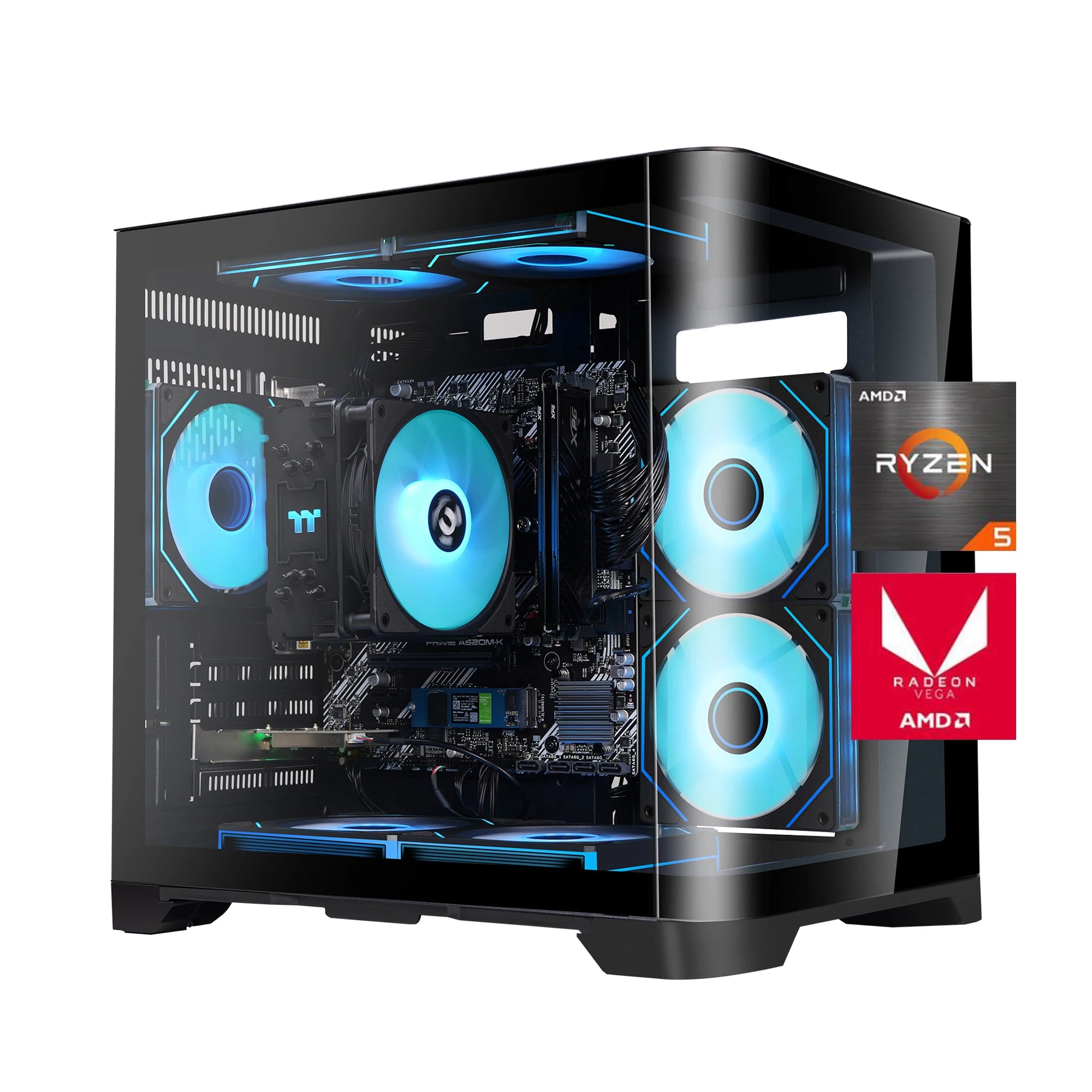 YEAH MAGIC  AMD Ryzen 5 5600GT  Gaming Desktop 16GB(8G*2) DDR4 3200 1T NVME SSD ARGB 7 Fans Win 11 Home Gamer Desktop PC in US