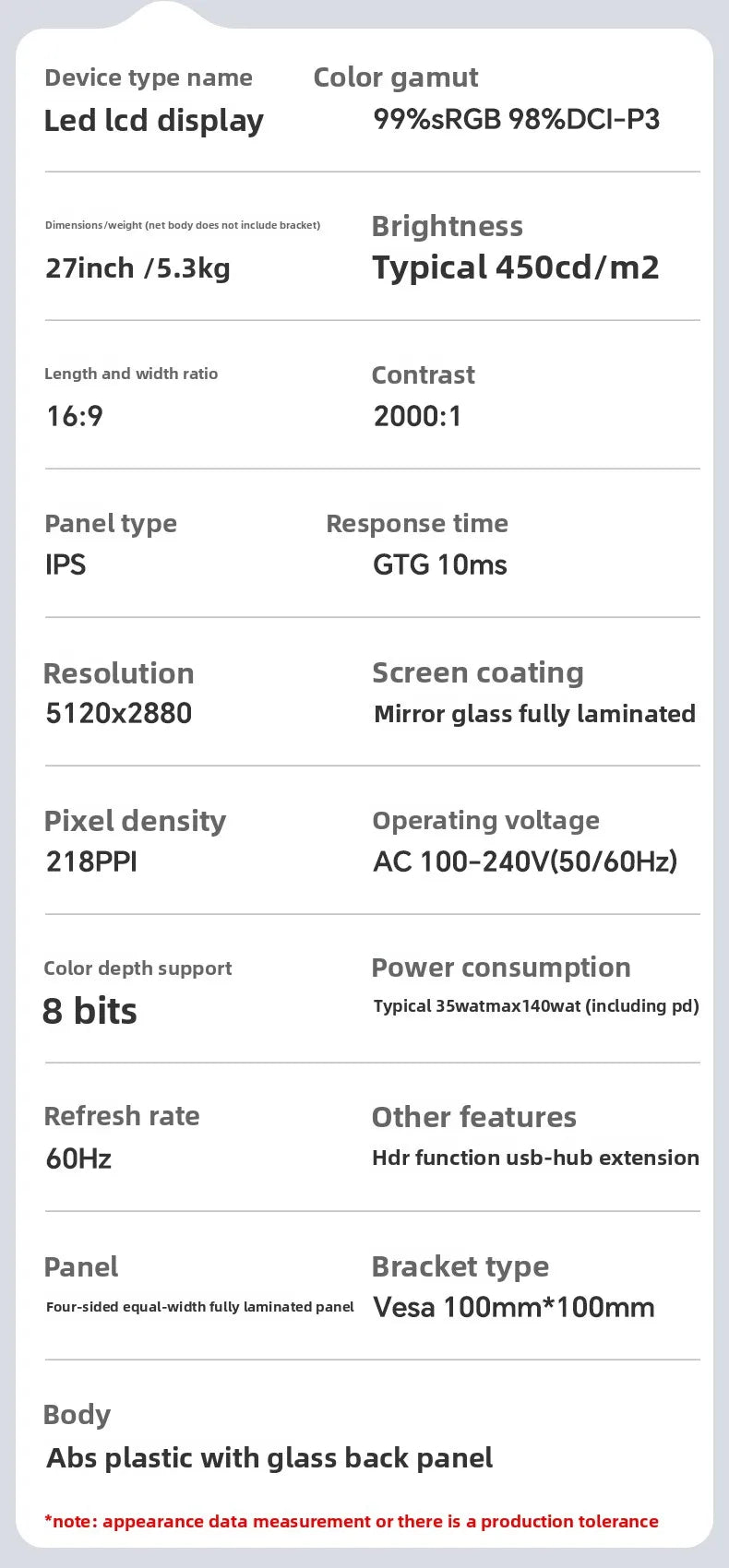 Kuycon Grey G27X-se 5120*2880 5k 60hz Led Transparent Film Screen Monitor 27 Inch Led HD Display Panel LCD Monitors