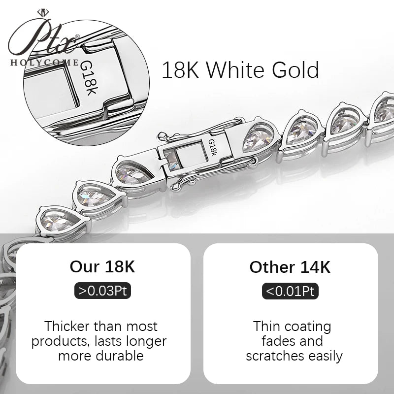 Hip-Hop Tennis Necklace Moissanite Solid 925 Sterling Silver  With GRA D Color for Woman Men Party Anniversary Wedding Jewelry