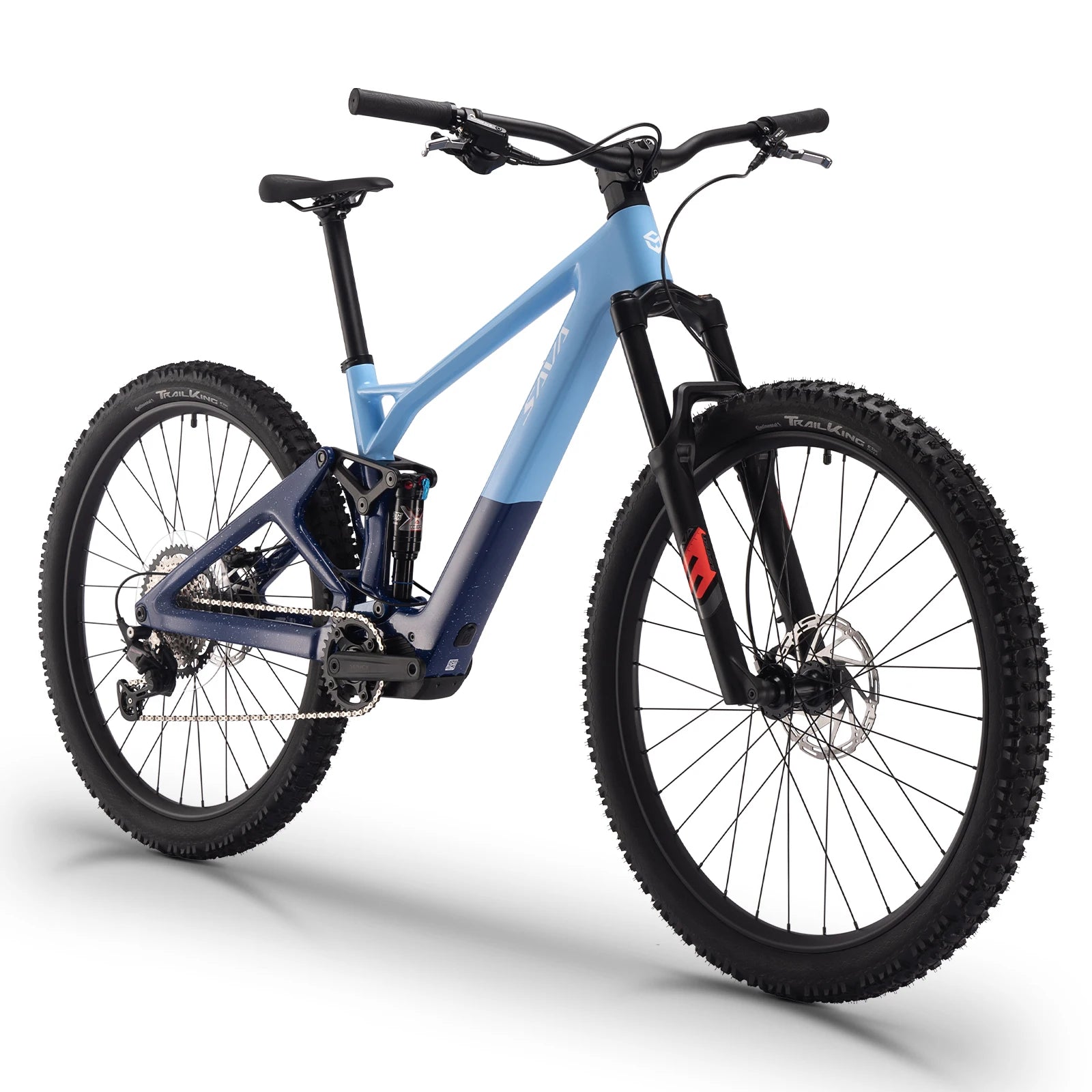 SAVA E-BIKE Full Carbon Fiber Mountain Bike Adjustable Air Suspension Fork 12-Speed Off-Road Electric Assist Mountain Bike