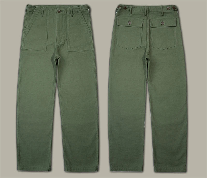 Red Tornado 15oz Heavyweight Cotton Sateen OG-107 Fatigue Pants Vintage Military Style Men's Casual Trousers